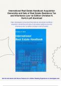 International Real Estate Handbook Acquisition Ownership and Sale of Real Estate Residence Tax and Inheritance Law 1st Edition Christian H&period; Ka&curren;Lin - PDF Download
