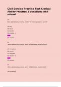 Civil Service Practice Test Clerical Ability Practice 2 questions well solved  Qs When alphabetizing correctly&comma; which of the following would be second&quest;  &lpar;A&rpar; flag &lpar;B&rpar; house &lpar;C&rpar; decade &lpar;D&rpar; emotion - n Ans &lpar;D&rpar; emotion  Qs  When alphabetizing correctly&comma; which