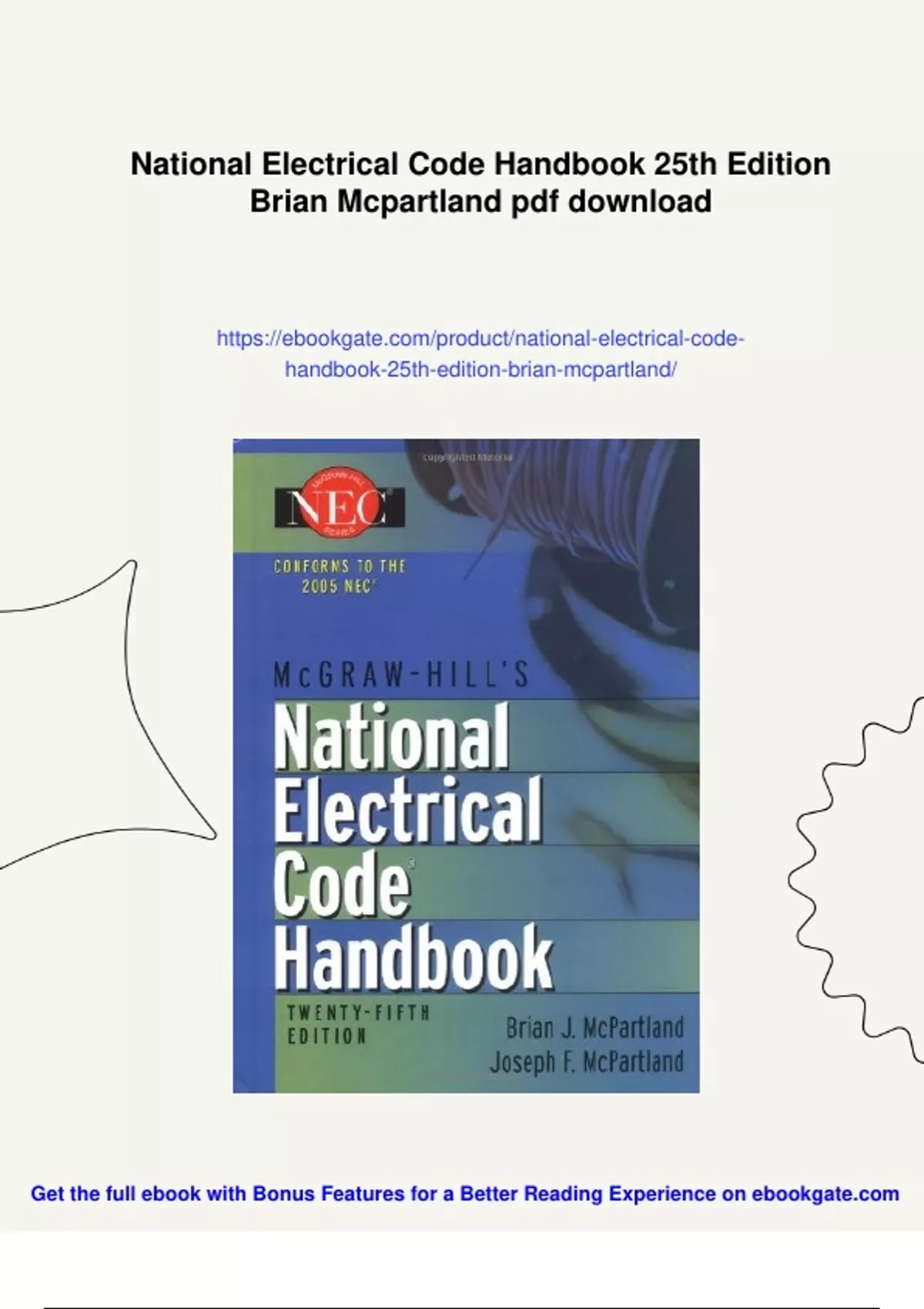 Summary National Electrical Code Handbook 25th Edition Brian Mcpartland ...