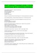 FDOT ASPHALT PAVING LEVEL 1 EXAM QUESTIONS WITH VERIFIED ANSWERS