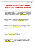 NAUI NITROX DIVER 2025 BRAND  NEW ACTUAL EXAM WITH ANSWERS&period;