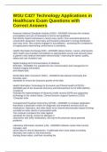 WGU C427 Technology Applications in Healthcare Exam Questions with Correct Answers