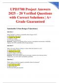 UPD3700 Project Answers 2025 &ndash; 20 Verified Questions with Correct Solutions &vert; A&plus; Grade Guaranteed