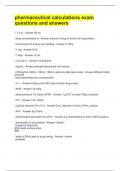 pharmaceutical calculations exam questions and answers