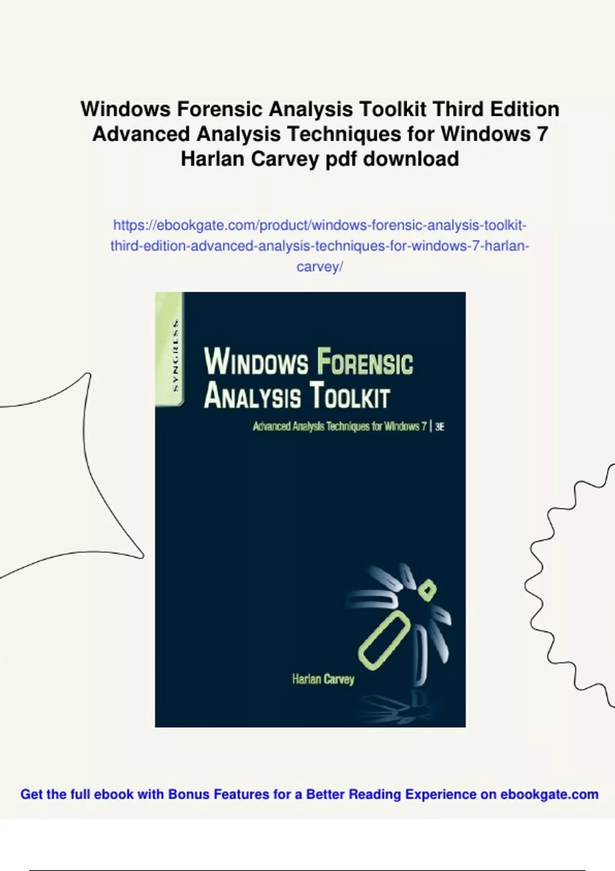Summary Windows Forensic Analysis Toolkit Third Edition Advanced ...