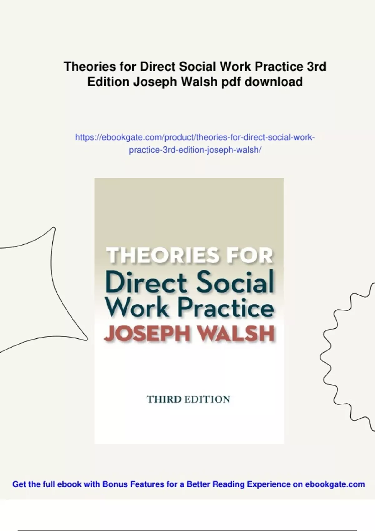 Summary Theories for Direct Social Work Practice 3rd Edition Joseph Walsh - Instant Download ...