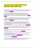 Pharmaceutical Calculations Exam Questions With 100&percnt; Pass