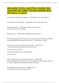 NRA BASIC PISTOL SHOOTING COURSE 2025 QUESTIONS AND CORRECT DETAILED ANSWERS WITH RATIONALES &vert;A&plus;GRADE