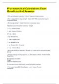 Pharmaceutical Calculations Exam Questions And Answers