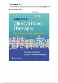 Test Bank - Abrams’ Clinical Drug Therapy: Rationales for Nursing Practice, 13th Edition (Frandsen, 2024)Newest Edition