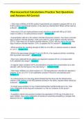 Pharmaceutical Calculations Practice Test Questions and Answers All Correct