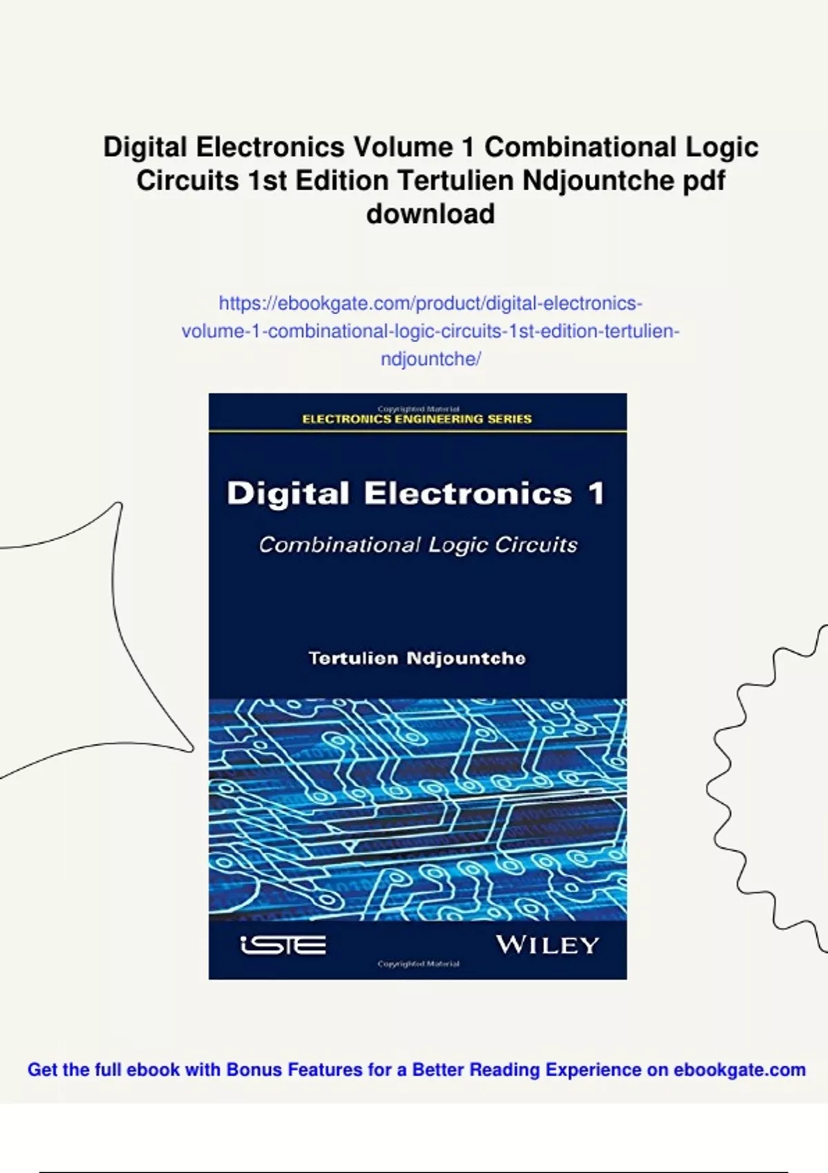 Summary Digital Electronics Volume 1 Combinational Logic Circuits 1st ...
