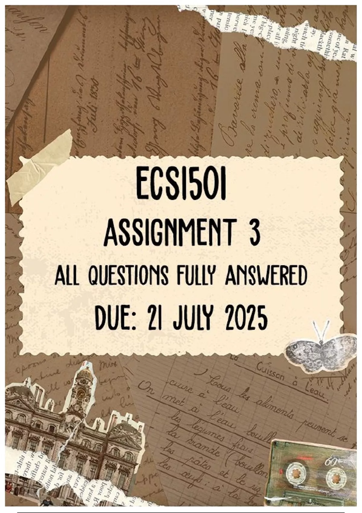 ECS1501 Assignment 3 Memo | Due 21 July 2025 - Economics IA (ECS1501 ...
