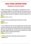 PALS Final Review Exam 2025 &vert; Questions with 100&percnt; Correct Answers &vert; Verified &vert; Updated 2025 &sol; 2026