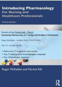 Samenvatting Introducing Pharmacology &lpar;Dutch&rpar; - Roger Mcfadden 4e editie  &plus; oefentoets &plus; leerdoelen &plus; kernbegrippen &plus; veelgemaakte fouten en meer