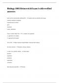 Biology 1001 Hrincevich Exam 1 with verified answers