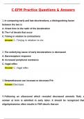 CEFM BUNDLED Tests & Exams CEFM Practice Test 2025 &vert; Questions with 100&percnt; Correct Answers &vert; Verified &vert; Updated 2025 &sol; 2026&period; CEFM Practice Test with Detailed Explanations&period; Free C-EFM Practice Questions Online&period; CEFM Exam Preparation Study Guide&period; C-EFM Practi