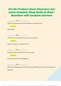 NJ Life Producer Exam &lpar;Insurance and Laws&rpar; Complete Study Guide Q- Bank &sol; Questions with Complete Answers 