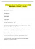HA Exam Abdominal Assessment 2025 With 100&percnt; Correct Answers