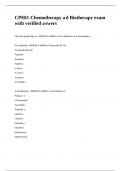CPHON Chemotherapy and Biotherapy exam with verified answers&period;