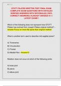 STOTT PILATES WRITTEN TEST FINAL EXAM  COMPLETE EXAM QUESTIONS WITH DETAILED  VERIFIED ANSWERS WITH RATIONALES &lpar;100&percnt;  CORRECT ANSWERS&rpar; &sol;ALREADY GRADED A&plus; &sol;&sol;  LATEST EXAM&excl;&excl;&excl; 