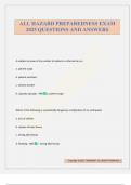 ALL HAZARD PREPAREDNESS EXAM 2025 QUESTIONS AND ANSWERS