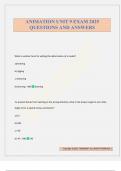 ANIMATION UNIT 9 EXAM 2025 QUESTIONS AND ANSWERS