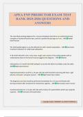 APEA FNP PREDICTOR EXAM TEST BANK 2025-2026 QUESTIONS AND ANSWERS