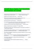 NCCER Basic Safety Test Questions and Answers All Correct 