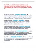 NU 110 Final LATEST VERSION QUESTIONS AND  ANSWERS WITH STUDY GUIDE DETAILED AND VERIFIED  FOR GUARANTEED PASS&comma; LATEST UPDATE 2025 GRADED  A