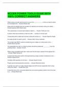 NCCER POWER TOOLS EXAM WITH 100&percnt; CORRECT ANSWERS 