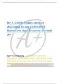 NHA CCMA Administrative  Assisting Exam 2024&equals;2025  Questions And Answers Graded  A&plus;