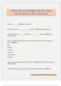 GRCC BI 122 FORBES EXAM 1 2025 QUESTIONS AND ANSWERS
