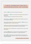 C 468 OA&comma; INFORMATICS PRACTICE EXAM 2025 QUESTIONS AND ANSWERS