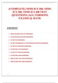 NIMS ICS BUNDLED EXAMS&colon; 2025&sol;2026 UPDATE EXAM GUIDE REVIEW QUESTIONS WITH ALL CORRECT ANSWERS&vert; PASSED & REWORDED GRADE A&plus;