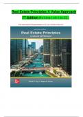 Real Estate Principles&colon; A Value Approach &ndash; Test Bank &vert; 7th Edition by Ling & Archer &vert; Complete MCQ Collection for Chapters 1&ndash;23