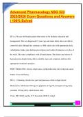 Advanced Pharmacology NSG 533  2025&sol;2026 Exam Questions and Answers  &vert; 100&percnt; Solved