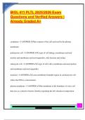 BIOL 411 PLTL 2025&sol;2026 Exam  Questions and Verified Answers &vert;  Already Graded A&plus;