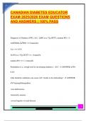 CANADIAN DIABETES EDUCATOR  EXAM 2025&sol;2026 EXAM QUESTIONS  AND ANSWERS &vert; 100&percnt; PASS