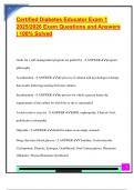 Certified Diabetes Educator Exam 1  2025&sol;2026 Exam Questions and Answers  &vert; 100&percnt; Solved 