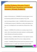 Certified Diabetes Educator Exam 2  2025&sol;2026 Exam Questions and Verified  Answers &vert; Already Graded A&plus;