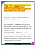 D265 - WGU - Critical Thinking - Reason  and Evidence 2025&sol;2026 Exam  Questions and Corresponding Answers  with Surety of 100&percnt; Pass Mark