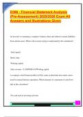 D366 - Financial Statement Analysis  &lpar;Pre-Assessment&rpar; 2025&sol;2026 Exam All  Answers and Illustrations Given