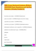 DMS ANATOMY EXAM PACKAGE DEAL QUESTIONS AND VERIFIED DETAILED ANSWERS &vert; 100&percnt; GUARANTEED PASS &vert; ALREADY GRADED A&plus;