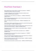 Pivot Point&colon; Final Exam 1 Questions and Answers 100&percnt; Solved correctly