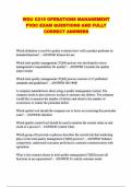 WGU C215 OPERATIONS MANAGEMENT PVDC EXAM QUESTIONS AND FULLY CORRECT ANSWERS