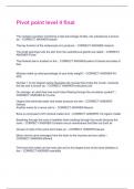 Pivot point level 4 final Questions and Answers 100&percnt; Solved correctly