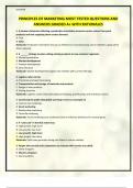 PRINCIPLES OF MARKETING MOST TESTED QUESTIONS AND ANSWERS GRADED A&plus; WITH RATIONALES