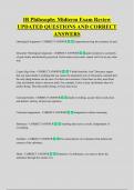 IB Philosophy Midterm Exam Review  UPDATED QUESTIONS AND CORRECT  ANSWERS