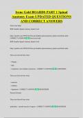 Irene Gold BOARDS PART 1 Spinal  Anatomy Exam UPDATED QUESTIONS  AND CORRECT ANSWERS